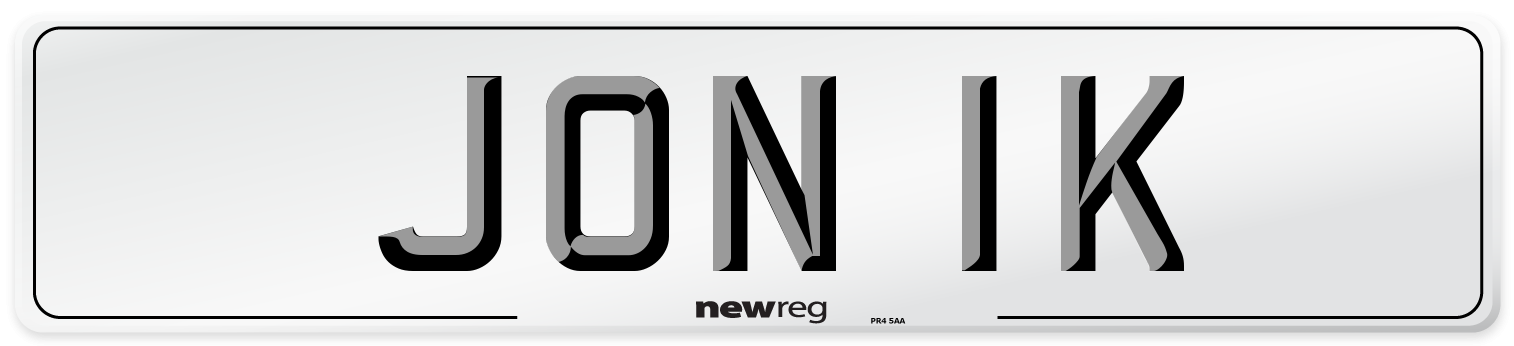 JON 1K Number Plate from New Reg